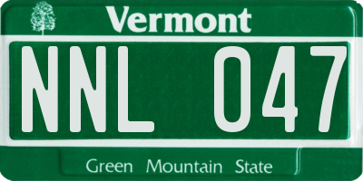 VT license plate NNL047