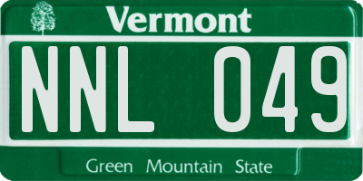 VT license plate NNL049