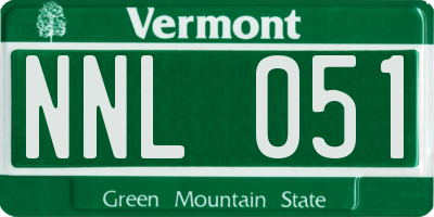 VT license plate NNL051