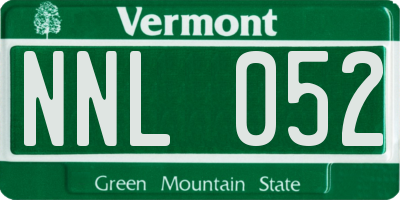 VT license plate NNL052