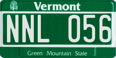 VT license plate NNL056