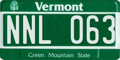 VT license plate NNL063