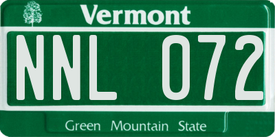 VT license plate NNL072