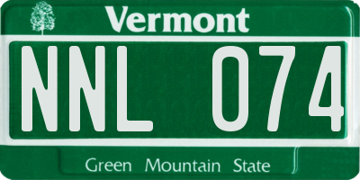VT license plate NNL074