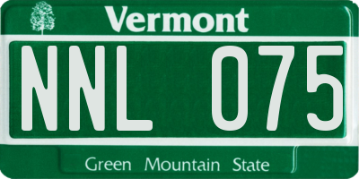 VT license plate NNL075