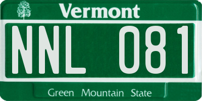 VT license plate NNL081