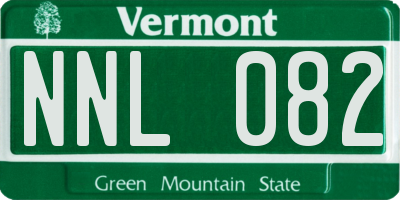 VT license plate NNL082