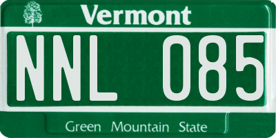 VT license plate NNL085
