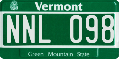 VT license plate NNL098
