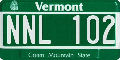 VT license plate NNL102