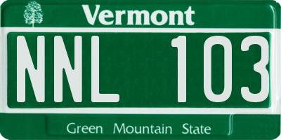VT license plate NNL103