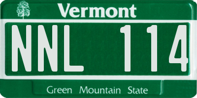 VT license plate NNL114