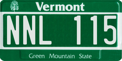 VT license plate NNL115