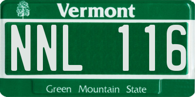 VT license plate NNL116