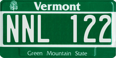 VT license plate NNL122