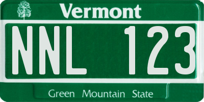 VT license plate NNL123