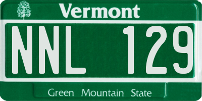 VT license plate NNL129