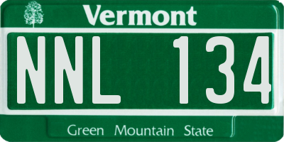 VT license plate NNL134