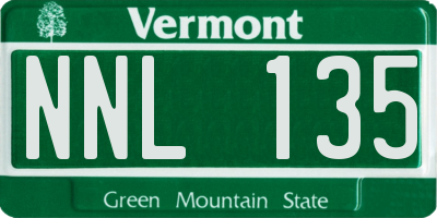VT license plate NNL135