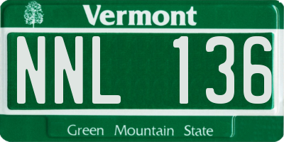 VT license plate NNL136