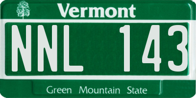 VT license plate NNL143