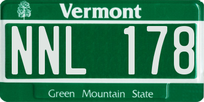 VT license plate NNL178