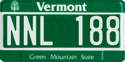VT license plate NNL188