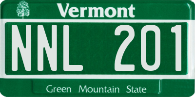 VT license plate NNL201