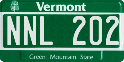 VT license plate NNL202