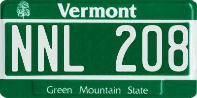 VT license plate NNL208