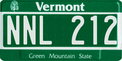 VT license plate NNL212