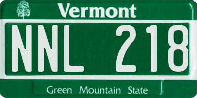 VT license plate NNL218