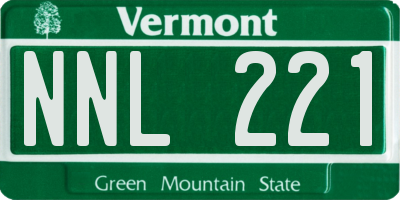 VT license plate NNL221