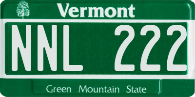 VT license plate NNL222