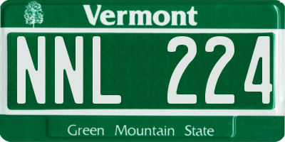 VT license plate NNL224