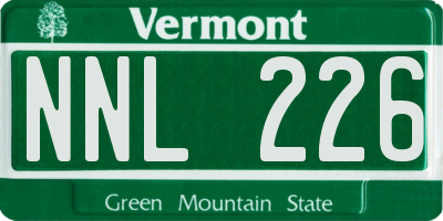 VT license plate NNL226