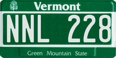 VT license plate NNL228