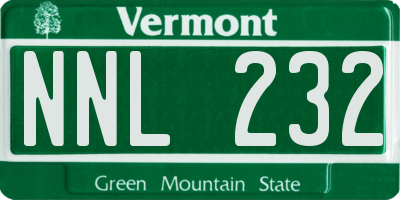 VT license plate NNL232
