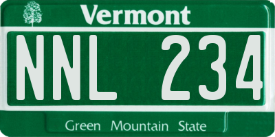 VT license plate NNL234