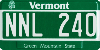 VT license plate NNL240