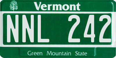 VT license plate NNL242