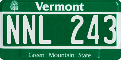 VT license plate NNL243
