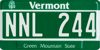 VT license plate NNL244
