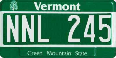 VT license plate NNL245
