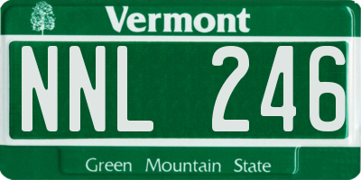 VT license plate NNL246