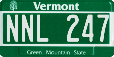 VT license plate NNL247