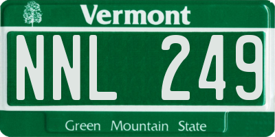 VT license plate NNL249