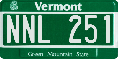 VT license plate NNL251
