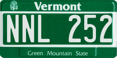 VT license plate NNL252
