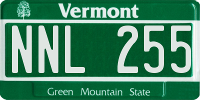 VT license plate NNL255